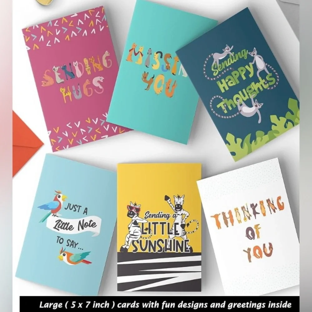 Cute Animal Thinking of You Cards 23 Cards And Envelopes